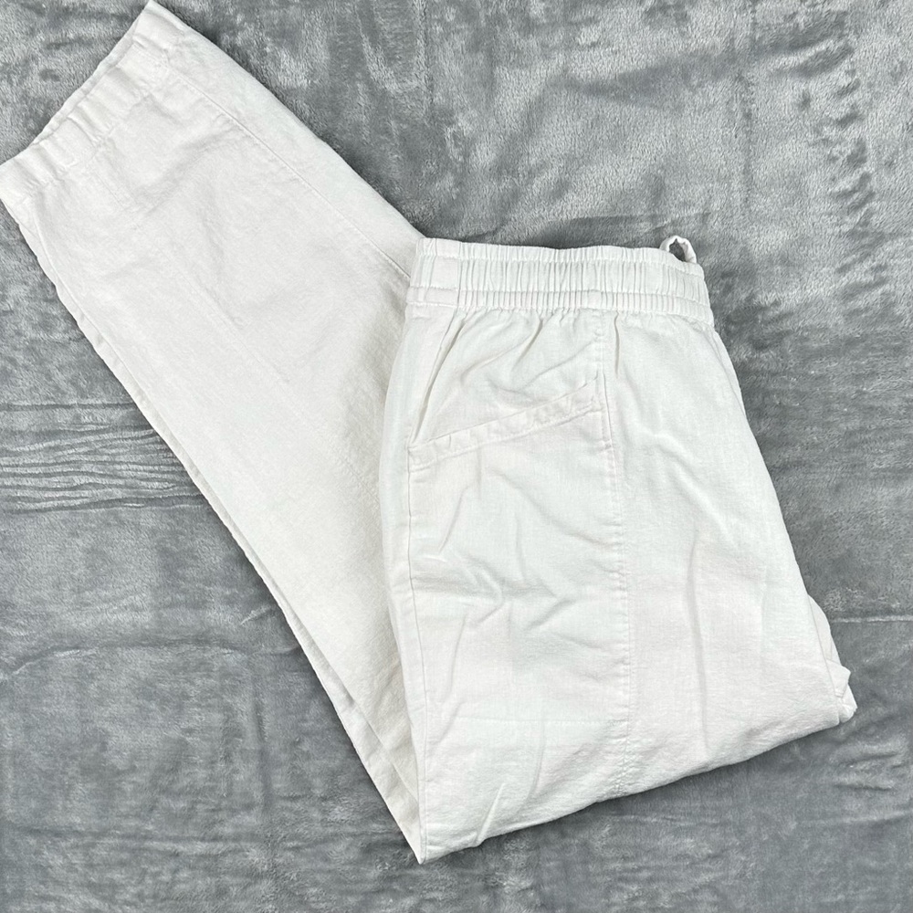 Old Navy White Linen Pull-On Pants Size Small | Lightweight - Picture 6 of 8